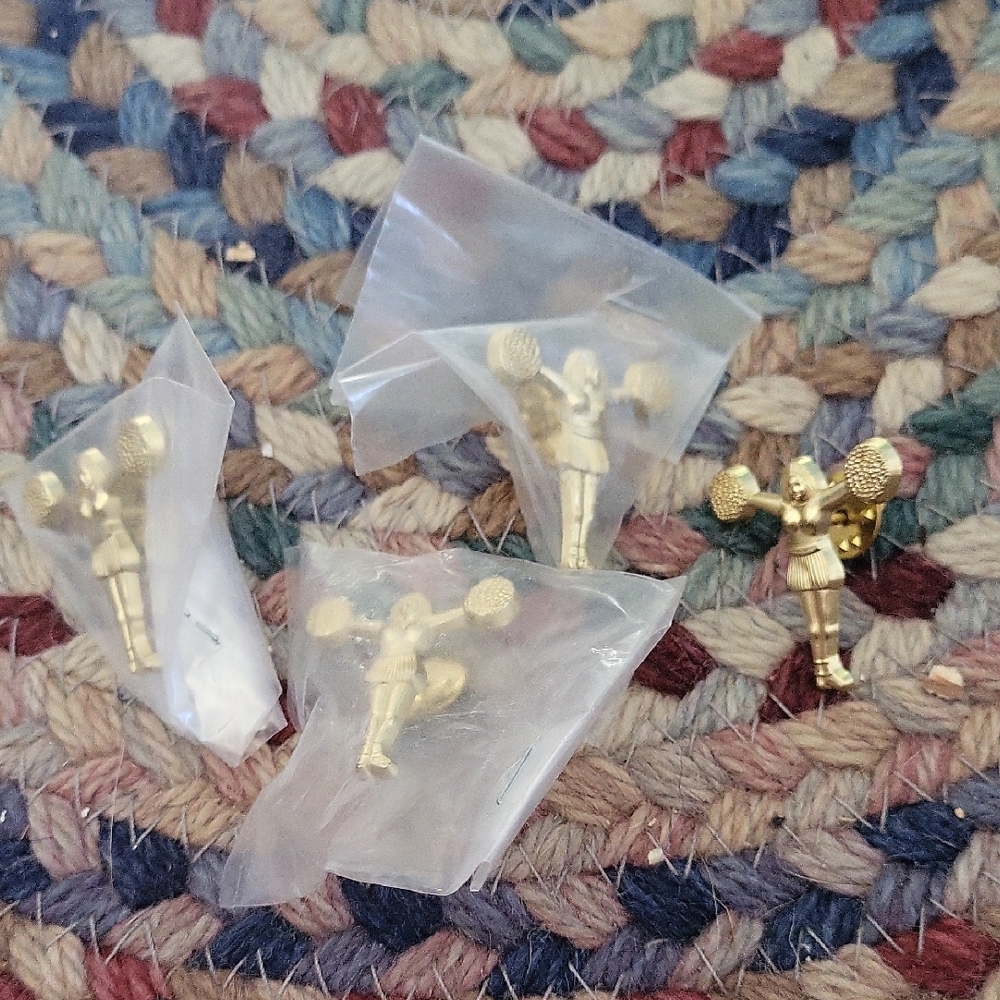 Gold Cheerleader Brooch Pins